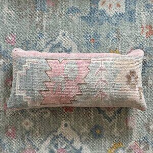 vintage turkish kilm rug lumbar pillow